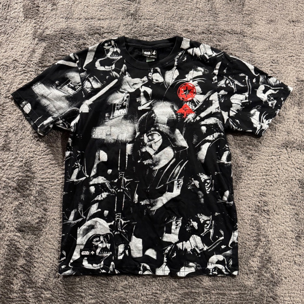 LRG x Star Wars Darth Vader All Over Print T-Shirt Mens Black White Red Logo